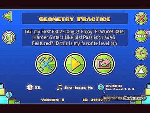 Version 4! (Geometry Dash 2.0) Geometry Practice by PlayerDash33 (me) 
