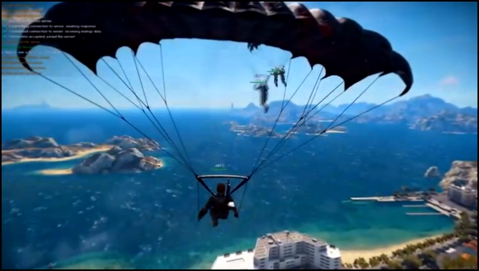 Just Cause 3 Multiplayer - Parachute & (Bavarium) Wingsuit Synchronization 