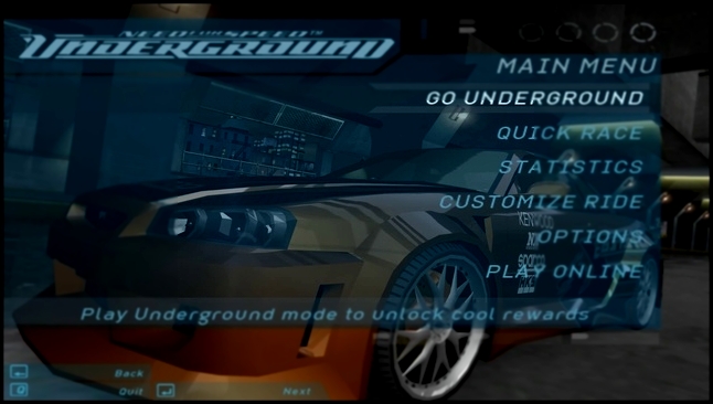 Need for Speed: Underground 2003 - main menu | ''Get Low'' [Full HD] 