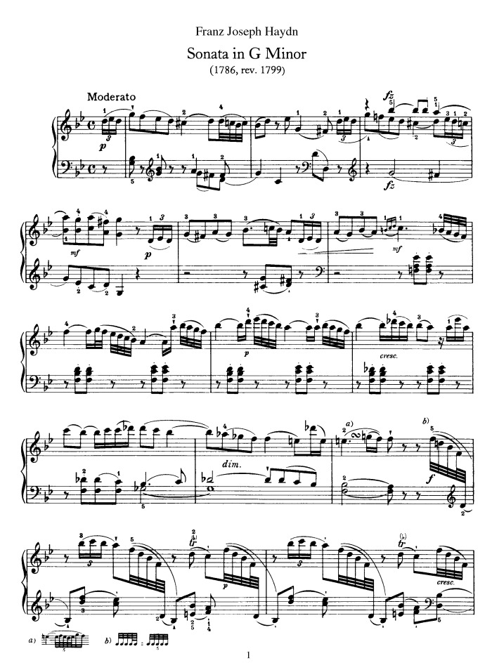 Йозеф Гайдн - Соната h-moll, 2-я часть, исп. профессор игры на фортепиано Якуб Магомедович Стембольский