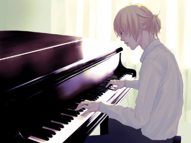 Очень грустная игра на пианино