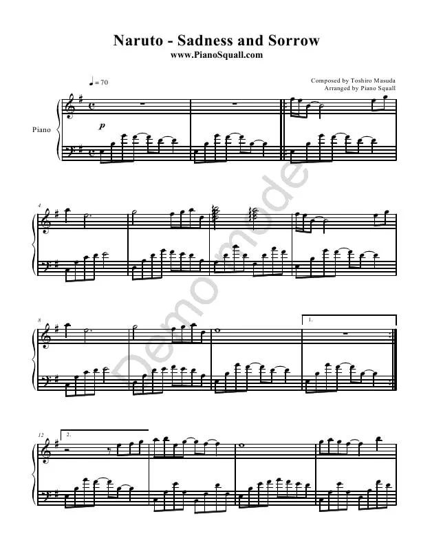 OST Naruto - Хорошая игра на пианино.