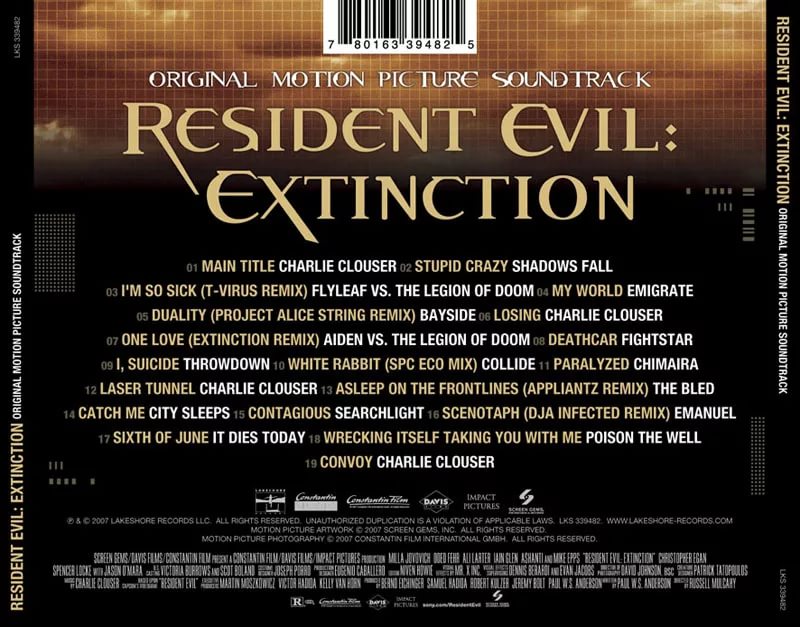 OST Resident Evil 3 Extinction 2007 \ City Sleeps - Catch Me